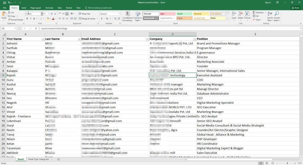 Csv for send 10000 emails