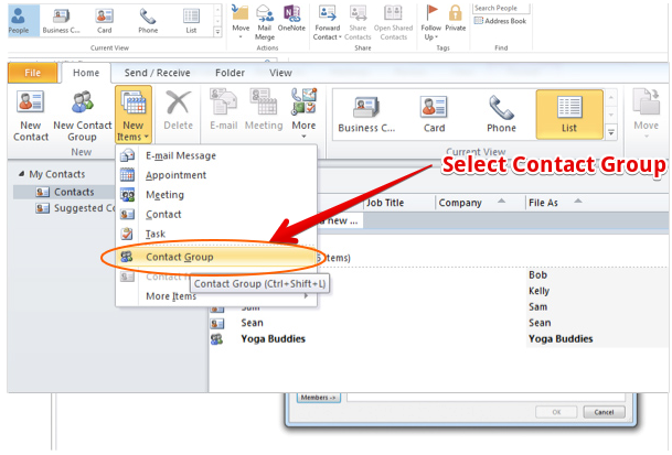 Create Outlook Distribution Group From Excel