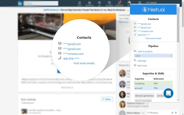 Hiretual chrome extension