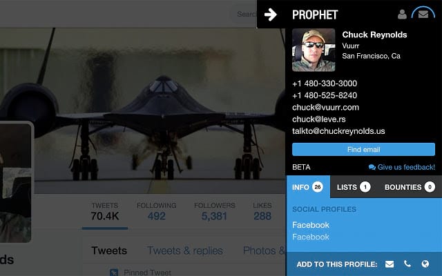 prophet chrome extension