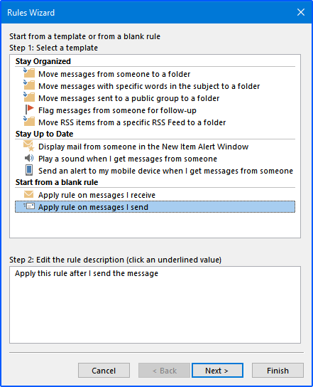 Apply to the messages I send