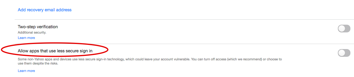 yahoo smtp