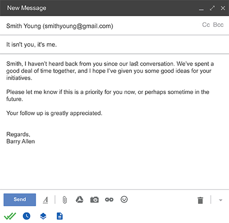 Gmail Read receipt compose box